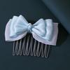 Korean Pink Bow Hair Comb Clip for Girls' Bangs Styling