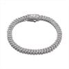 Micro Diamond Prong Cuban Bracelet In White Gold 6mm Gift For Men
