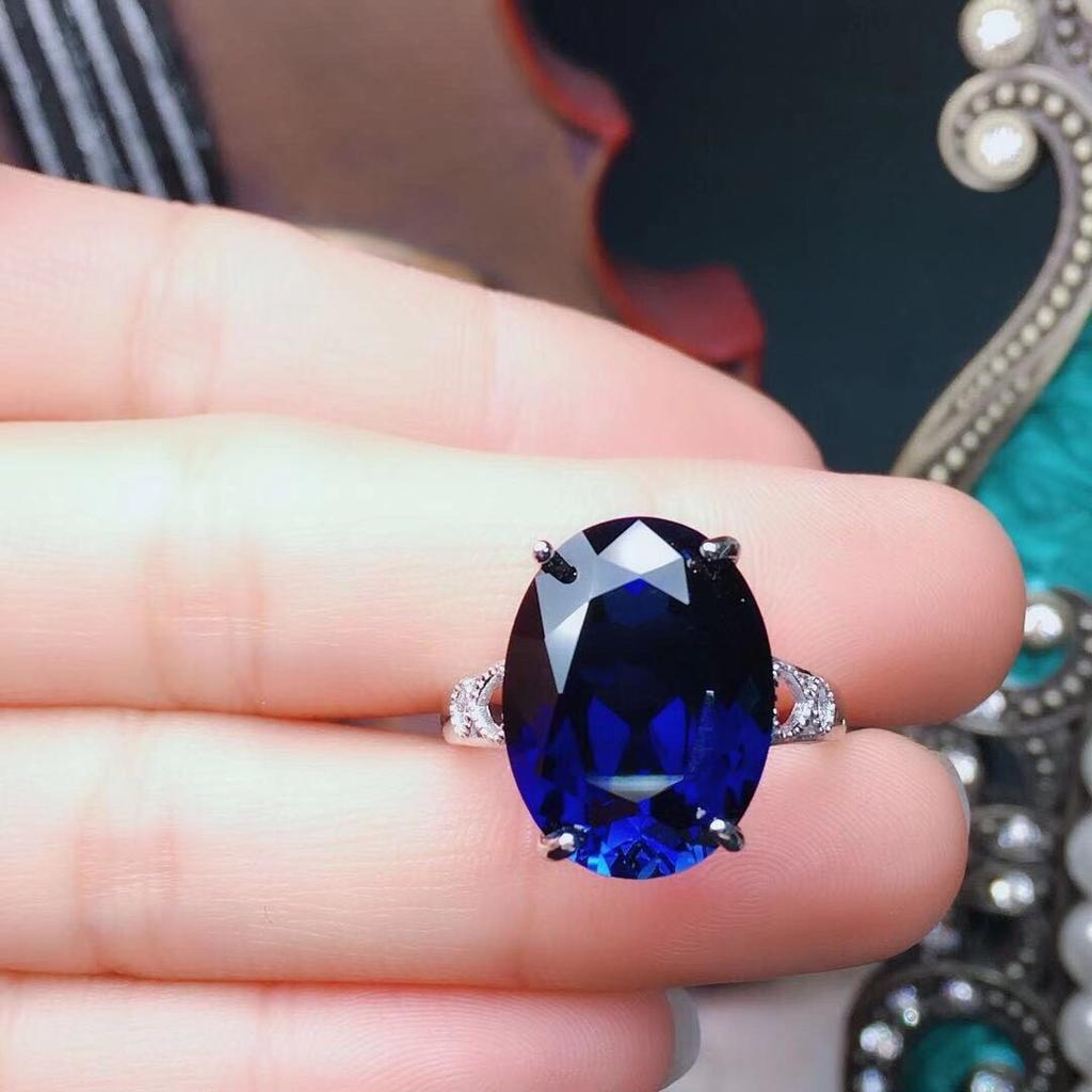 Nuovo Prodotto Hot Selling Anello Aperto Tesoro Colore Zaffiro Spinello Sintetico per Donne Anelli da Vita Braccialetti