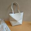 High-Quality Top Layer Cowhide Geometric Folding Tote Bag with Large Capacity