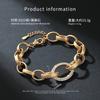 Punk Style Frosted S925 Sterling Silver 14k Gold Plated Paper Clip Ring Inlaid Moissanite Bracelet for Women's Birthday Gift