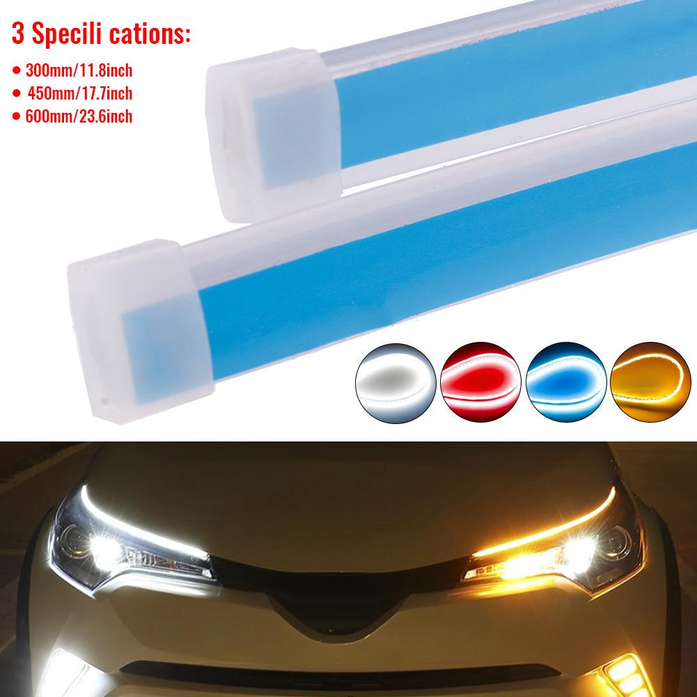 Sequential LED Strip Turn Signal Switchback 2PCS Waterproof Ultrafine Dual-color 30cm 45cm 60cm Flexible Soft LED Strip Light Daytime Running Lights Suitable for Universal Car Styling