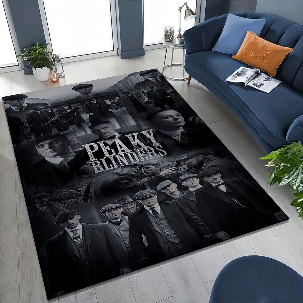 3D Tommy Shelby P-Peaky B-Blinders Kunst Teppich für Schlafzimmer Wohnzimmer Sofa Zuhause Fußmatte Dekor, Große Kinder Rutschfeste Bodenmatte
