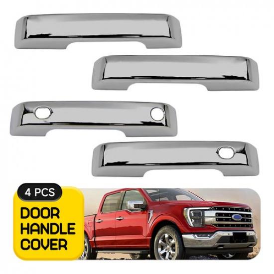 Chrome 4X Handle Covers Door -2024 Hole For F-450 Ford Cutout Smartkey