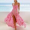 Heart Print High Slit Sexy Midi Skirt - Beach Dress