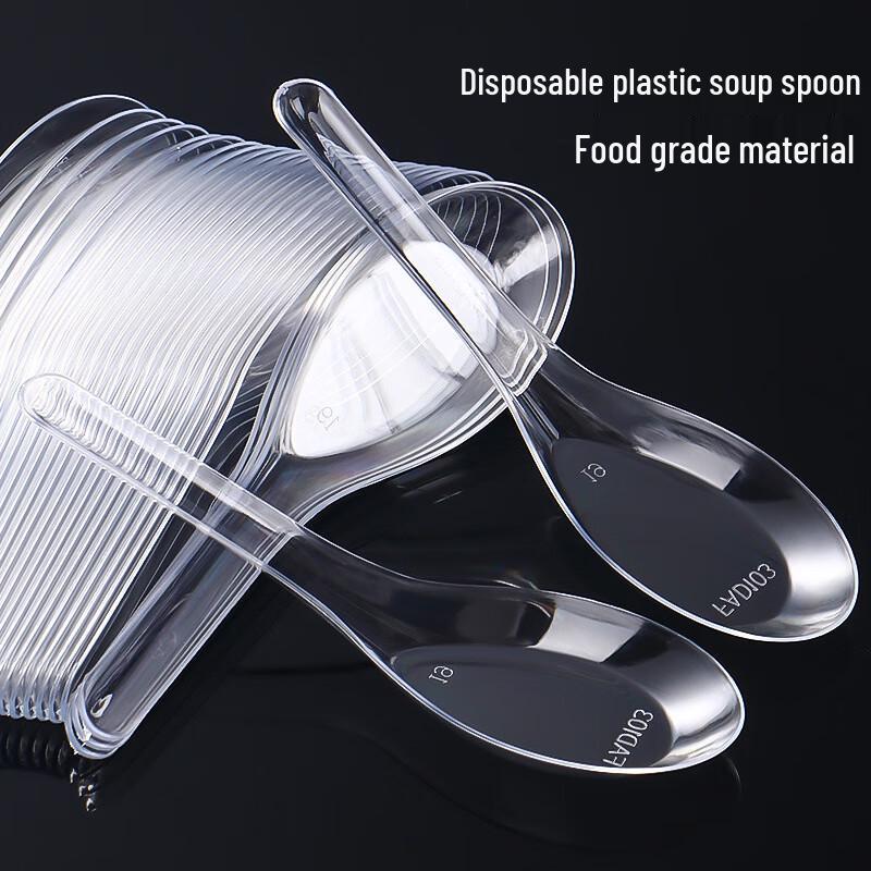 Thickened Transparent Disposable Plastic Spoons