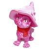 3D Printed Articulated Cat Wizard Hat Cat Ornament Wearing Red Scarf Big Eyes Cat Fidget Toy with Flexible Joints for Stress Relief Desktop Decoration