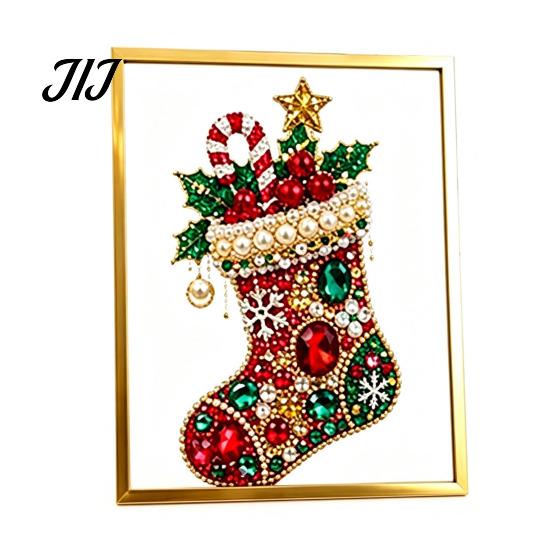 Einzigartiges Weihnachtsgeschenk für Freunde DIY Falscher Kristall Perlenmalerei Weihnachtsbaum-Set, Funkelndes Handgemachtes Wandkunst Bastelset, 3D Edelsteinperlen