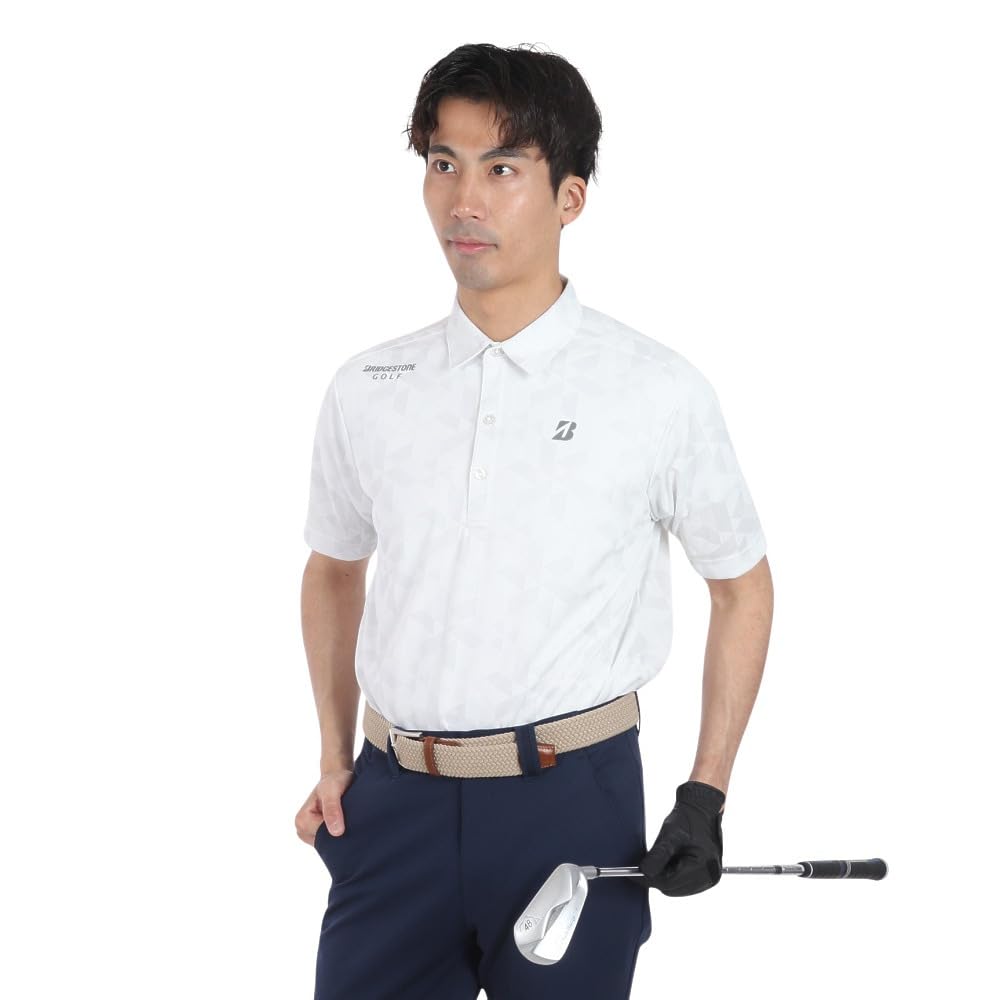 

[Bridgestone Golf] Golf Shirt, Short Sleeve Shirt AGM08A, Men s WH