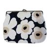[Marimekko] Pouch Gagamuku Women's Coin Purse Cosmetic Bag Unikko Mini Puolikas Kukkaro (Midnight Blue x Cream) Approximately 6 x 8 x 0.4