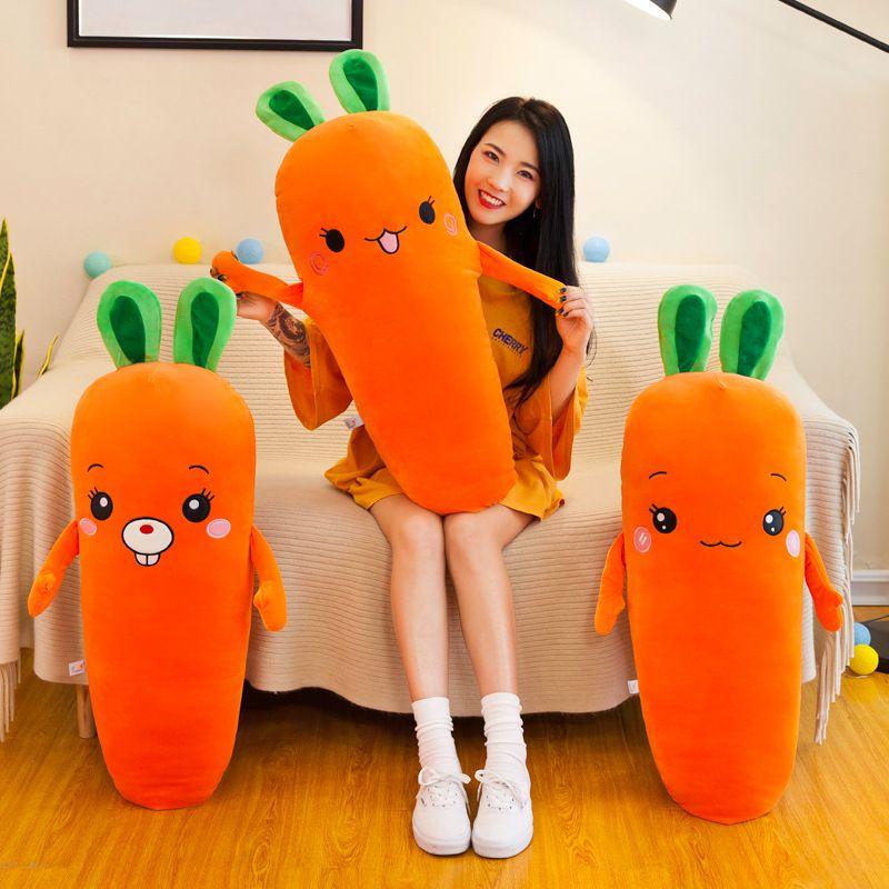 Adorable Carrot Sleeping Pillow Soft Stuffed Animal Plush Toy For Kids And Adults
