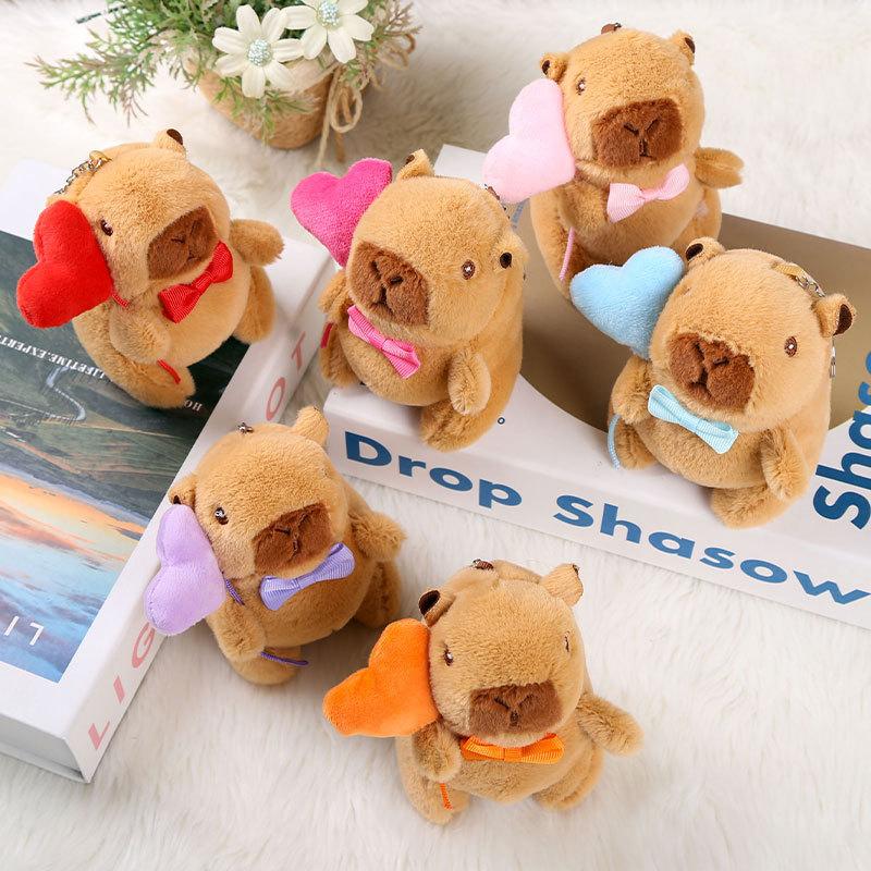 12Cm Love Balloon Capybara Plush Toy Plush Pendant Simulation Capibara Anime Fluffty Toy Stuffed Animals Soft Doll Plush Gifts
