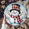 Aluminum Round Snowman Tin Sign 7.87x7.87 inch Winter Rustic Wall Art Home Decor Holiday