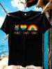 Wzm10935rainbow Print Plus Size Unisexs Round Neck Summer Casual Short Sleeved Street Fashion Versatile Plus Size Tshirt