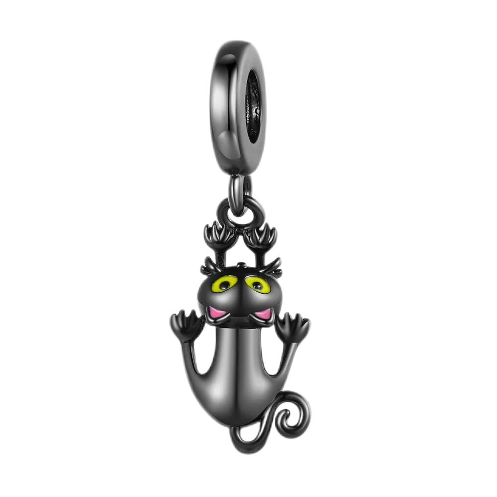 Copper Metal Black Cat Collection Charm Bead Components Bead Components Paw Print Pendant Bead Component Compatible With Authentic Original Do It