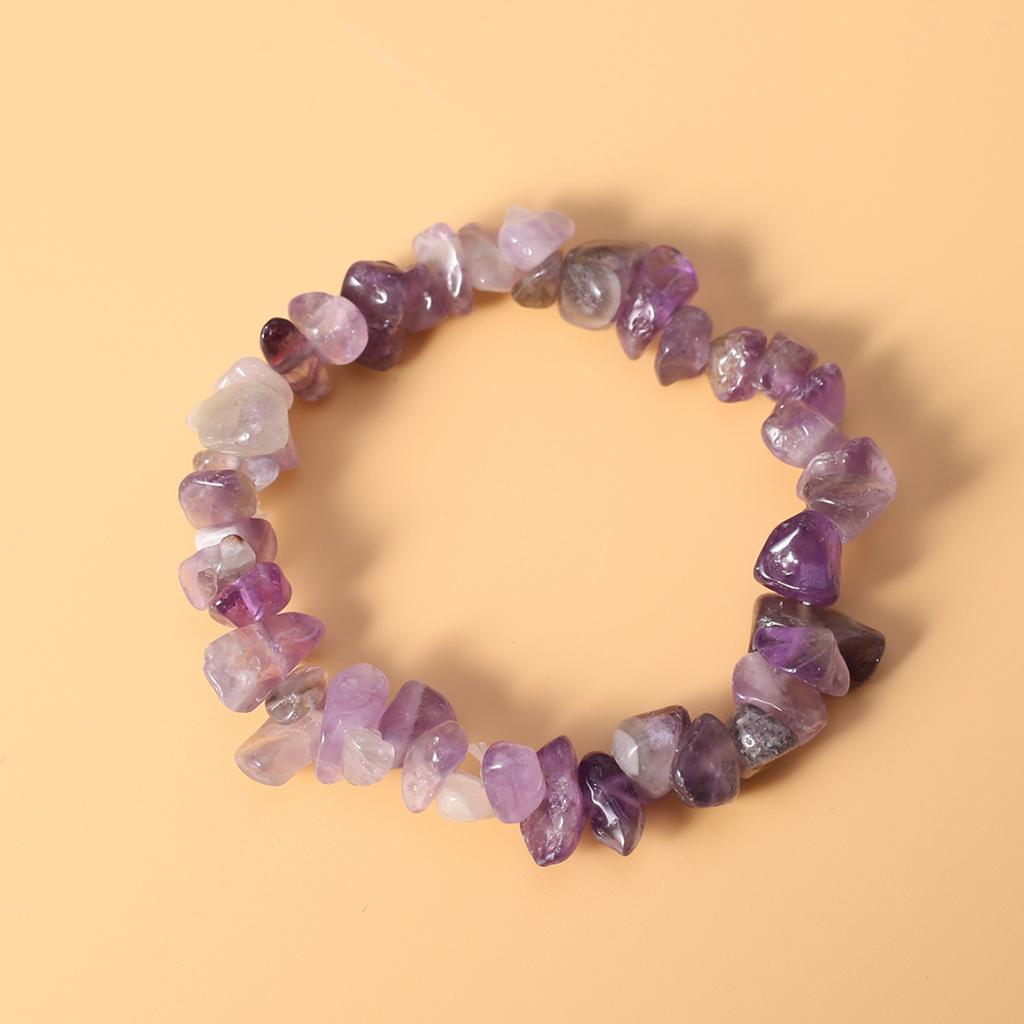 2Pcs, Healing Crystals Bracelet Jewelry, Chakra Natural Stone Gravel for Energy, Protection, Luck, Gift for Yoga Meditation, 18cm