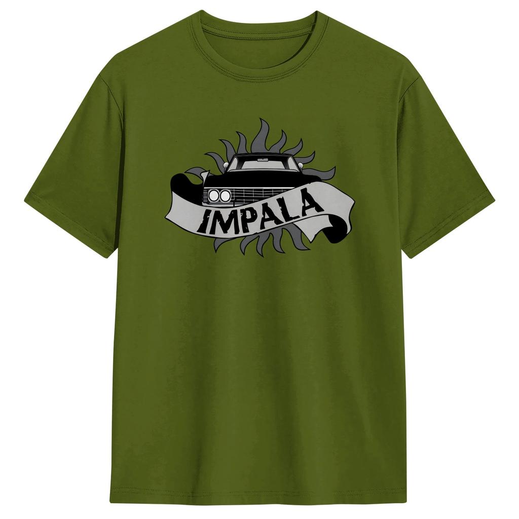 Impala Supernatural Tshirts Unisex Awesome Pure Cotton Tee Shirt Crew Neck Short Sleeve T Shirts Plus Size Tops