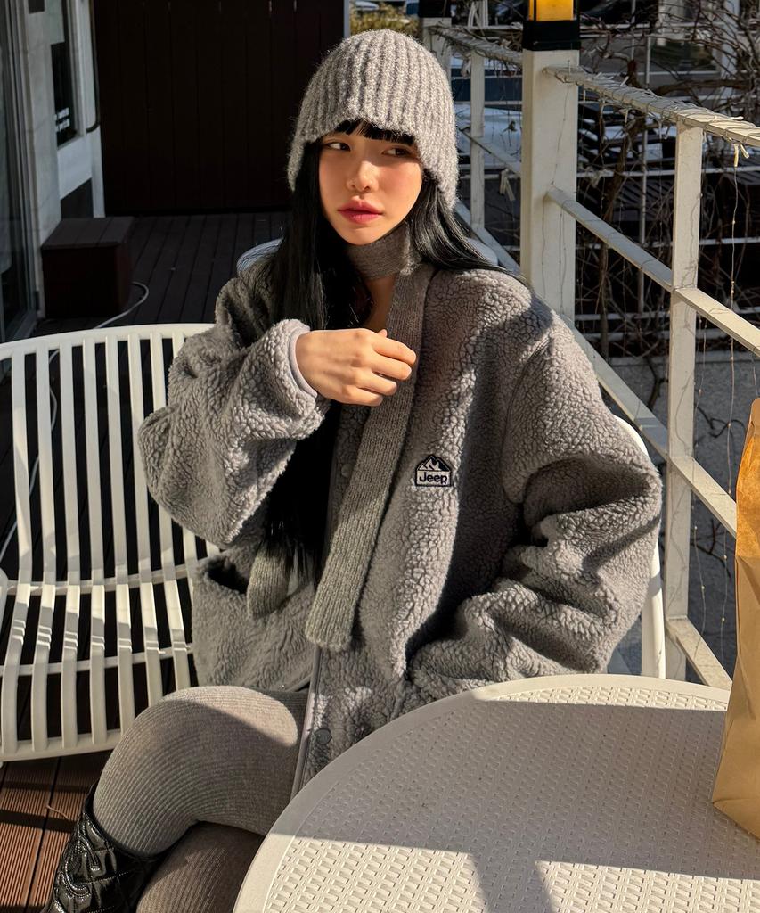 Jeep Retro Mountain Cozy Fleece Cardigan (Jr5Tzu193Mg)