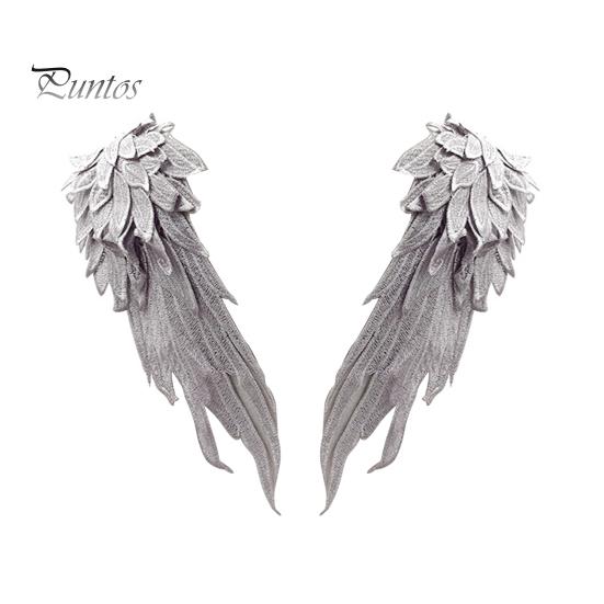 

1 пара плечового декору Стильний широкий накладний поліестер у формі крила Елегантний напліч для дівчаток срібло сірий колір