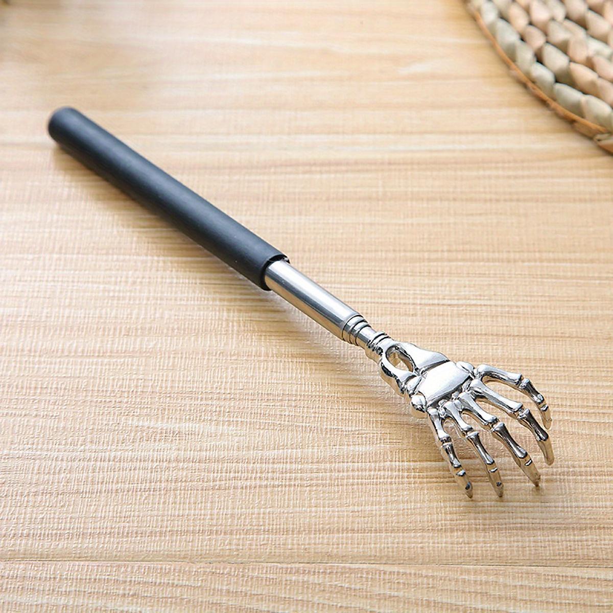 

1pc Extendable Claw Back Scratcher & Massager - Stainless Steel, Adjustable 19.05cm to 69.85cm Length, Telescopic Itch Tool with Skeleton Hand Design