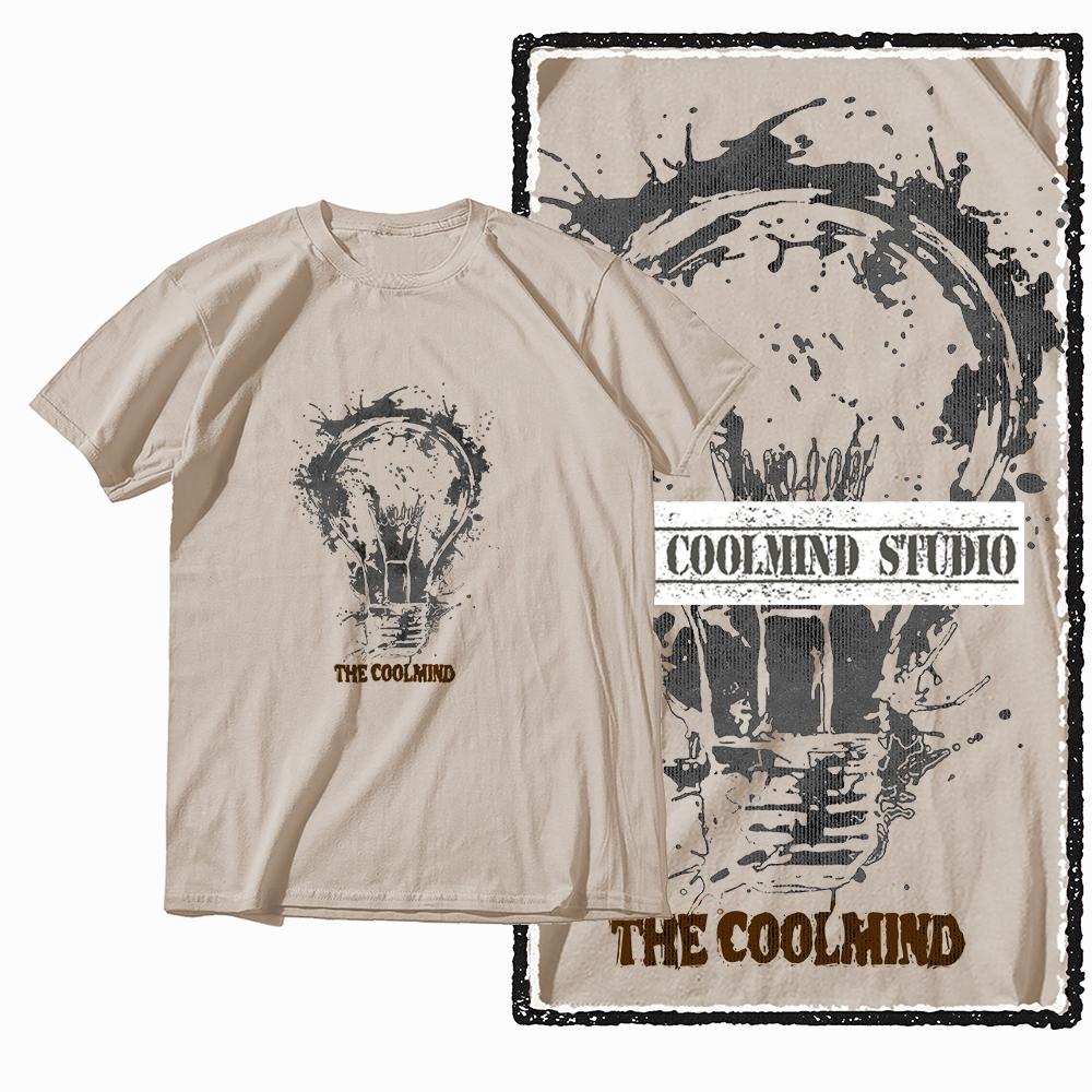 Coolmind X0046 Idea Explosion Graphic Tee Cotton Exclusive Graphic Men Tshirt Big Size Streetwear T Shirt for Men Tee Shirts