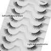 10 Pairs 7-10MM Thick Fluffy False Eyelashes Black Dense Fake Eyelashes DIY Lashes Extension  Party