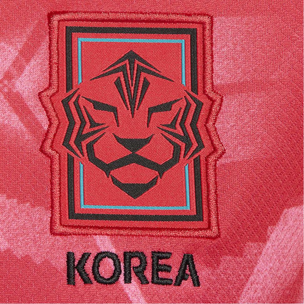 Nike Korea 2024 Stadium Home All Over Logo Print Crew Neck Casual Short Sleeve Football Shirt Women tops Red FJ4332-679
