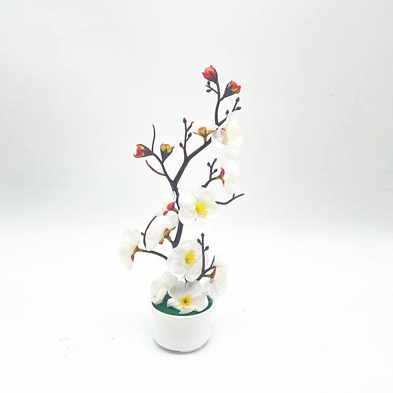 Faux Plum Blossom Miniature Bonsai Pot For Indoor Photography And Home Decoration