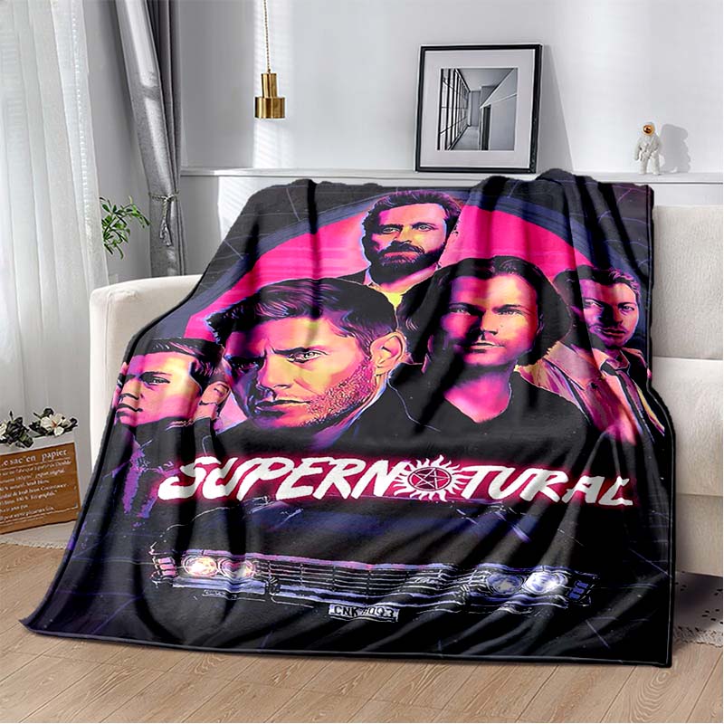 2026 New Supernatural Dean Sam Printed Blanket flannel Sofa Bed Cover for Four Seasons Comfortable Sleep Portable Warm Blanket