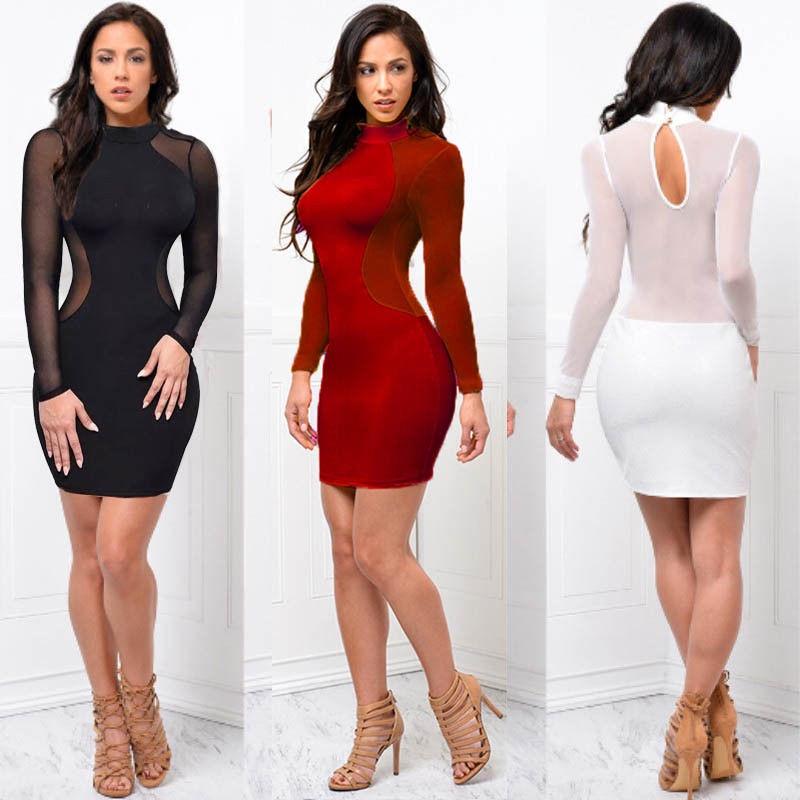 Premium Quality Women Sexy Long Sleeve Bandage Bodycon Evening Cocktail Mini Dress