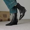 Móda 2025 Nové podzimní dámské boty Špičaté klínky Moderní boty Mikrovlákno Dámské boty Kotníkové boty Vysoké podpatky Strečové boty
