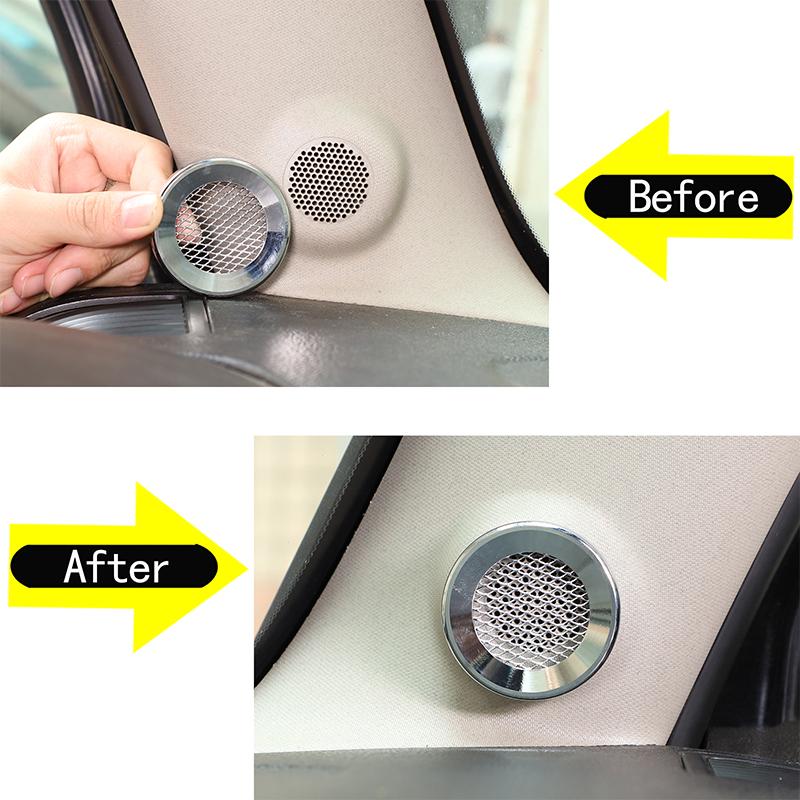 For Hummer H3 2005 2006 2007 2008 2009 Aluminum Alloy Front Speaker Covers Trim Sticker Car Accessories
