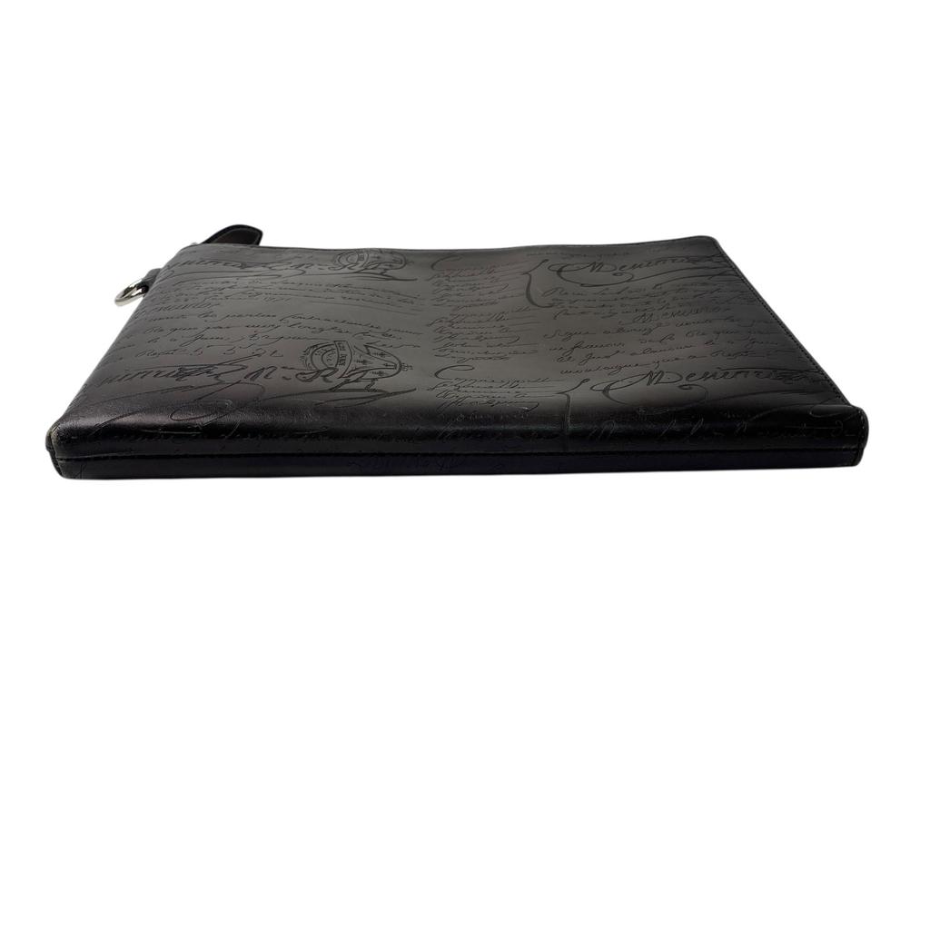 Used BerlutiClutch Bag Dark Brown Leather Mens