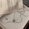 LATS Personality Stainless Steel Beaded Ball Pendant Necklace for Women Silver Color Double Layer Hip Hop Rock Chokers Jewelry