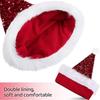 Glitter Santa Claus Hat Sparkly Thickened Velvet Sequin New Year Xmas Cap Unisex Soft Glitter Christmas Hat