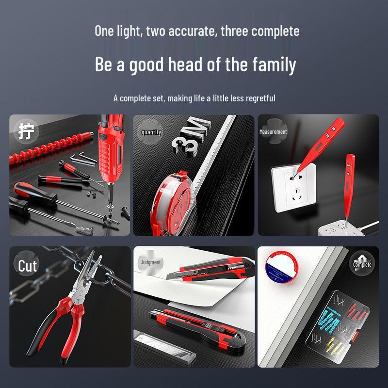 Compact Rechargeable Electric Screwdriver Set with Multi-functional Bits for Household Use