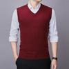 Wollweste Herren Strickweste Business Herrenweste Gestrickt Einfarbig Strickjacke Weste Tide