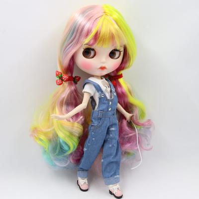 ICY DBS Blyth Doll No.1010/1019/1049/6227/4268/3208/1010 Colorful Hair Carved Lips Matte Customized Face  Joint Body 1/6 Bjd