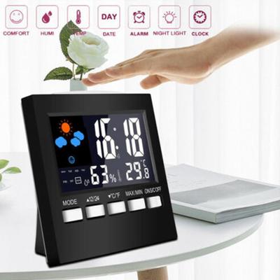 Wetterstation Wecker Thermometer Kabelloser Temperatur- und Luftfeuchtigkeitsmesser
