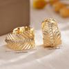 1 Pair, Fashionable, Inlaid Synthetic Zircon, Fashionable Versatile Leaf Earrings