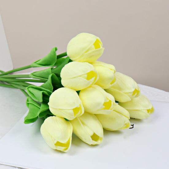 10Pcs Artificial Tulip Flower Home Office Party Realistic Fake Flower Branch Table Centerpiece Decoration Mother's Day Valentine's Day Easter Gift