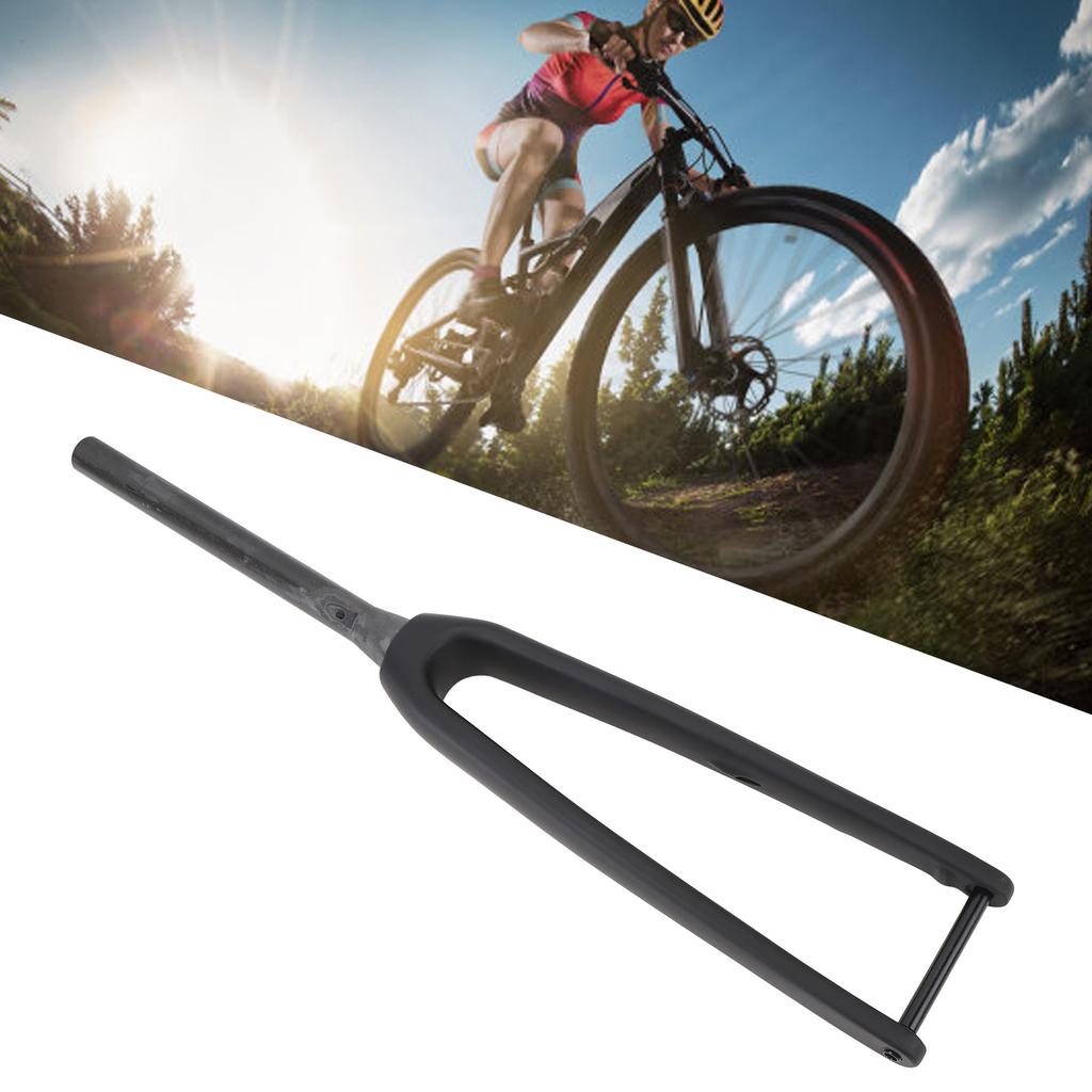 Cycling Front Fork 3K T800 Carbon 100x12mm Thru Axle 1-1/8 Inch Diameter 45mm Offset Flat Disc Brake Front Fork