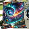 Starry Night Swirl Throw - Soft, Warm Cozy Print for Couch, Bed, Travel, Camping, All-Season Comfort