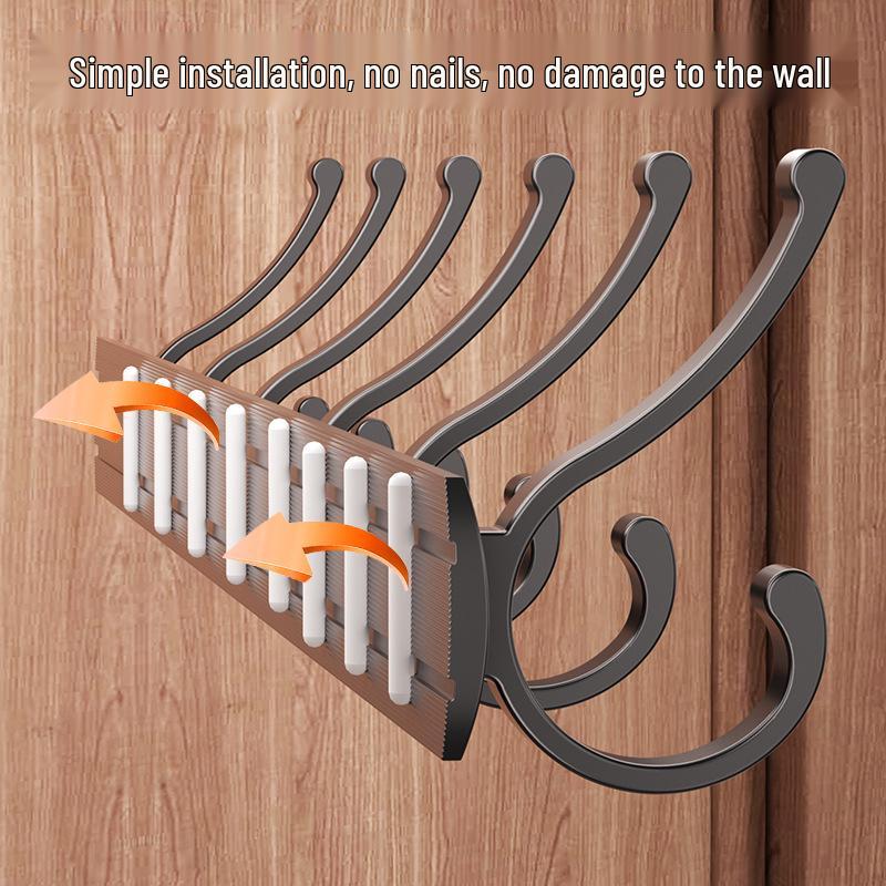 No-Drill Wall-Mounted Strong Entryway Coat & Hat Hook Rack