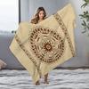 Boho Mandala Muster Decke Rund Dekorativer Überwurf Sofa Bettbezug Abstrakt Baumwoll Überwurf für Wohnzimmer Schlafzimmer