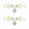 Non Piercing Fake Nipple Rings 2Pcs Minimalist Shiny Zircon Dangle Body Jewelry for Daily Office Wear Gift