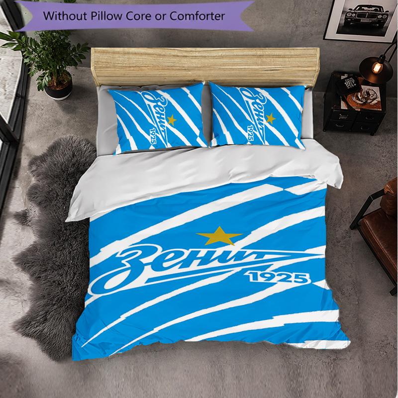 FC Zenit Saint Petersburg 3 Piece Bedding Set Soft Duvet Cover Set with Pillowcases Printed Bedroom Decor Set for Home