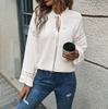 Women Long Sleeve V-Neck Tees Print T-Shirt Ladies Tee Shirt Street Chiffon Blouses Wear Top