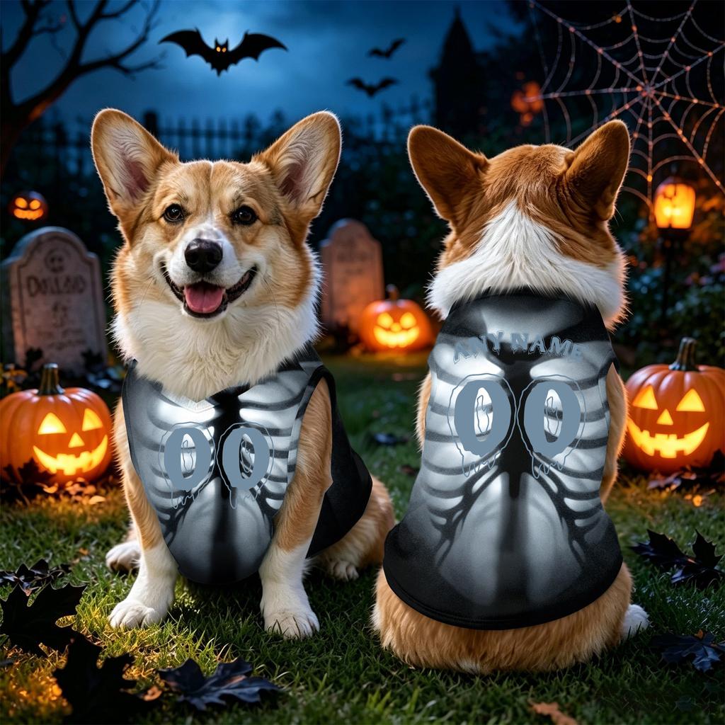 Halloween Dog V-Neck Sweatshirt Printed Pet Clothing for Small Medium Large Dogs