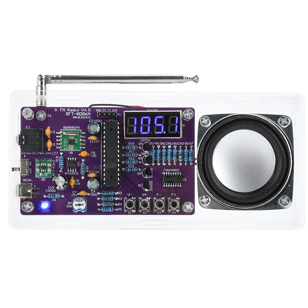DIY Electronic Kit FM Radio Soldering Kit 87.5MHz~108MHZ Digital Tube Display FM Radio Electronic SolderLearning PCB Kit